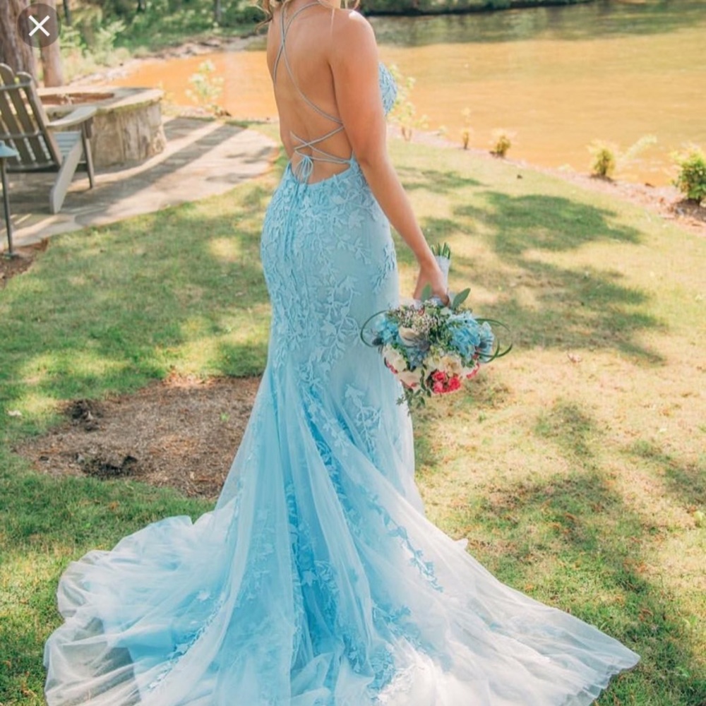 IN SEARCH OF light blue sherri hill dress 52338 - Picture 1 of 2